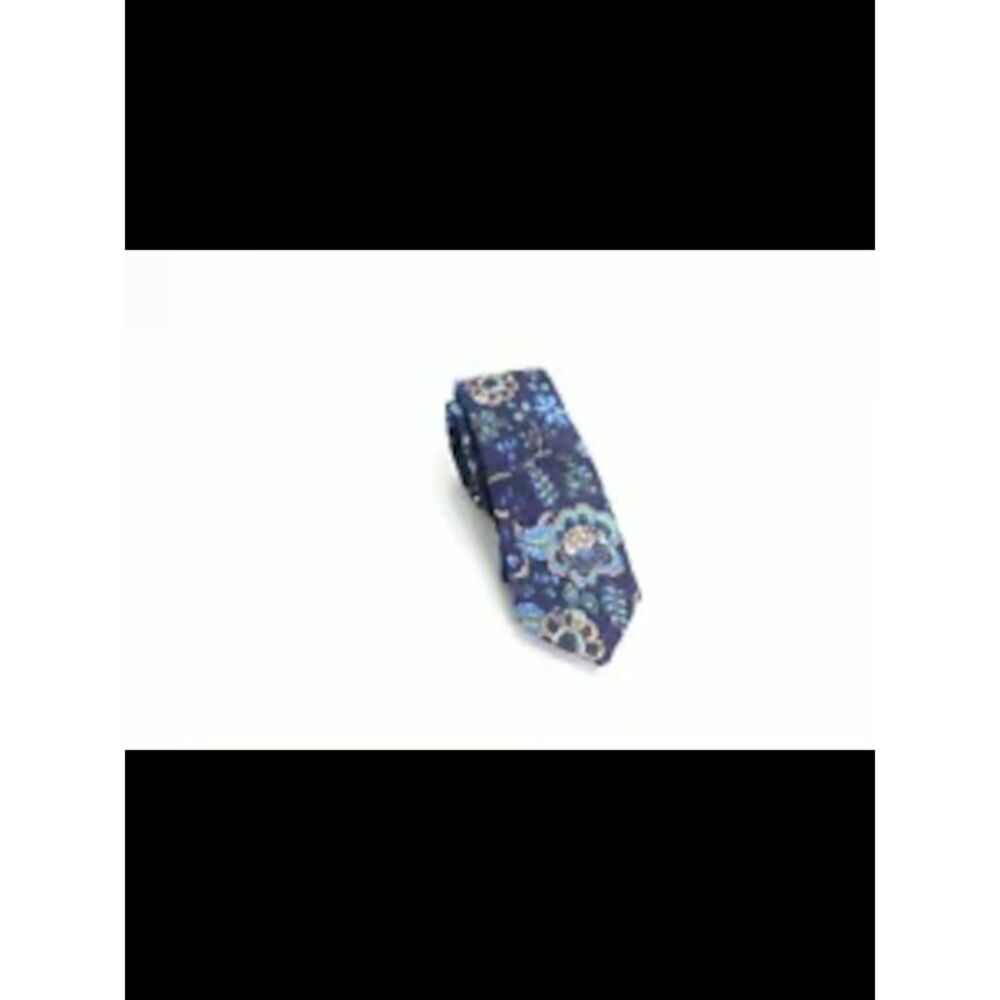 BAR III Mens Navy Floral Slim Neck Tie